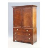 A GEORGE III MAHOGANY LINEN PRESS