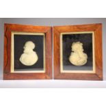 A PAIR OF EARLY 19TH CENTURY WAX PROFILE PORTRAITS