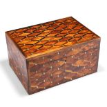 A STRIKING CONTEMPORARY INLAID AND BURR WOOD BOX