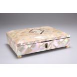 A VICTORIAN MOTHER-OF-PEARL HANDKERCHIEF BOX