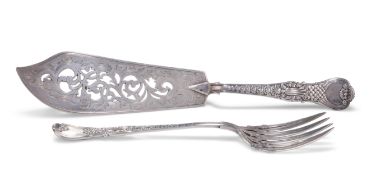 A PAIR OF VICTORIAN SILVER FISH SERVERS