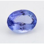 AN OVAL MIXED-CUT TANZANITE, 4.33ct