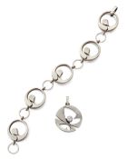 KARL LAINE FOR FINNFEELINGS STEN & LAINE - A FINNISH SILVER PENDANT AND BRACELET