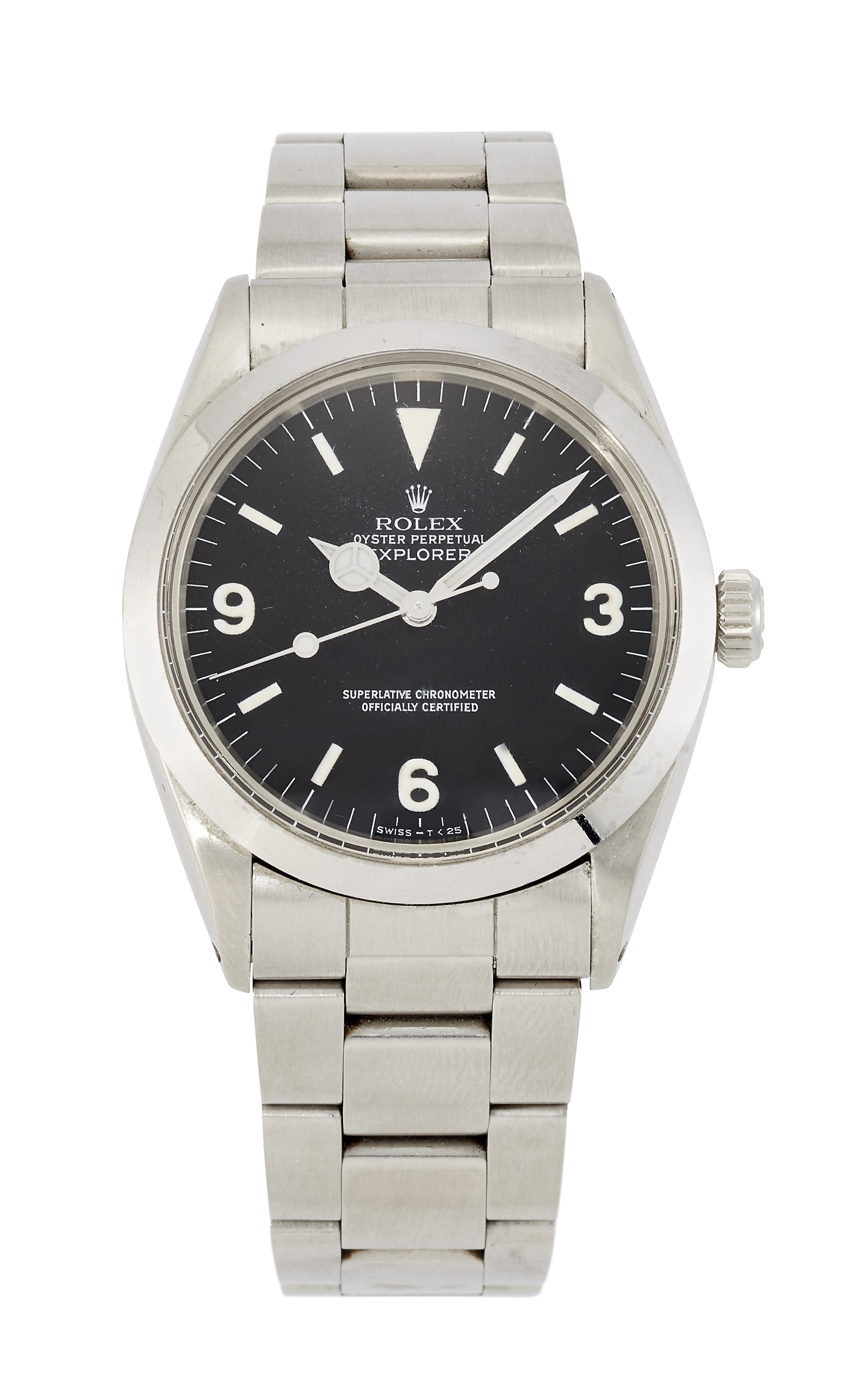 A GENTLEMAN'S STEEL ROLEX EXPLORER BRACELET WATCH