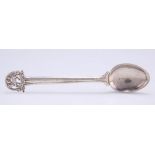 A GEORGE V SILVER REGIMENTAL COFFEE SPOON