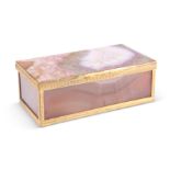 A BANDED AGATE TRINKET BOX AND COVER