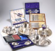 A LARGE COLLECTION OF SILVER-PLATE