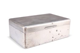 A GEORGE VI SILVER CIGARETTE BOX