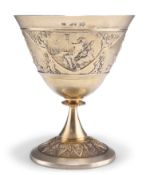 A RARE VICTORIAN SILVER-GILT GOBLET