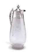 A FINE VICTORIAN SILVER-MOUNTED CLARET JUG