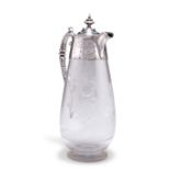 A FINE VICTORIAN SILVER-MOUNTED CLARET JUG