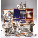 A LARGE COLLECTION OF SILVER-PLATE
