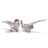 A PAIR OF ELIZABETH II SILVER PHEASANTS