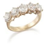 AN 18 CARAT GOLD DIAMOND HALF HOOP RING