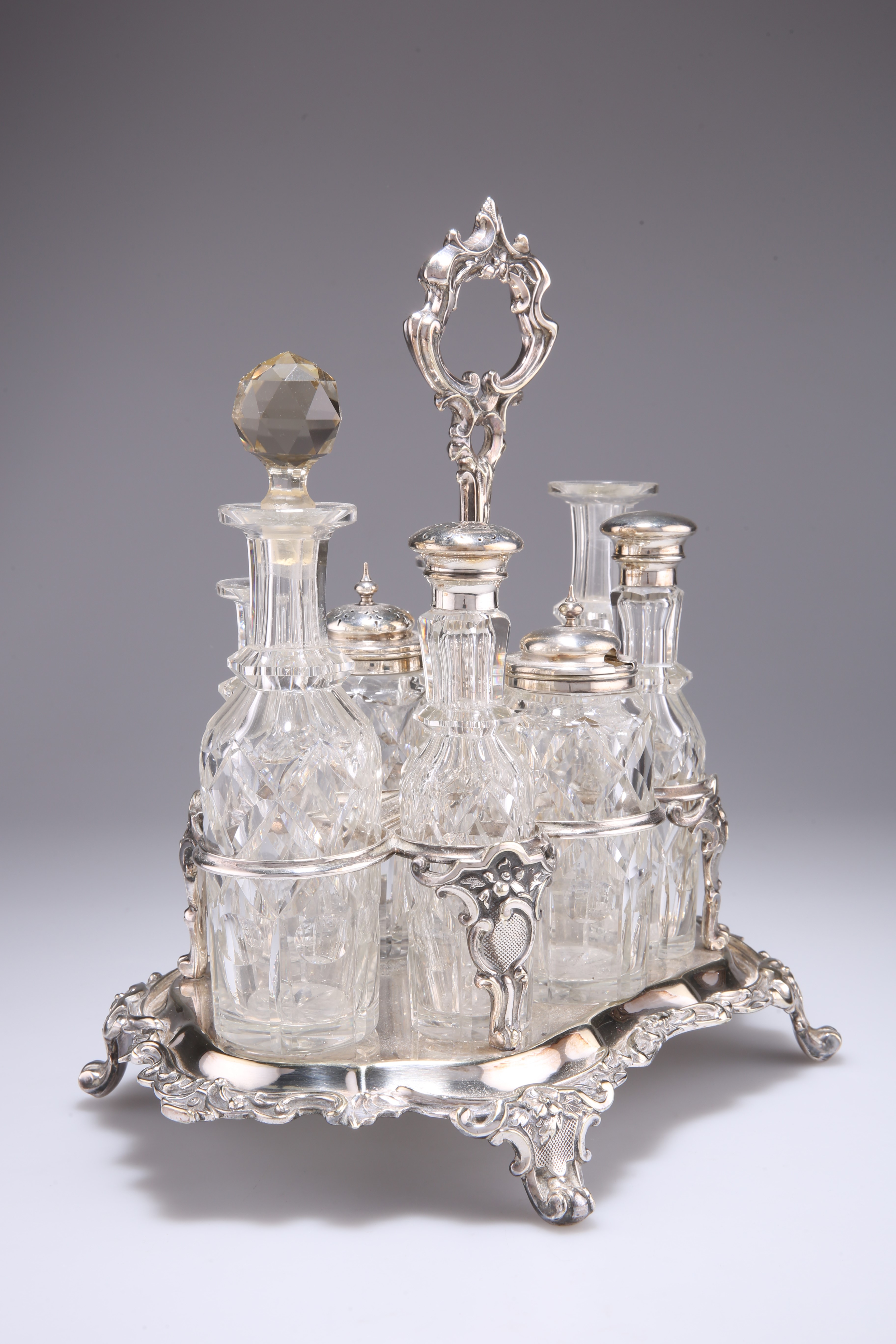 A VICTORIAN SILVER-PLATED EIGHT-BOTTLE CRUET STAND - Image 3 of 4