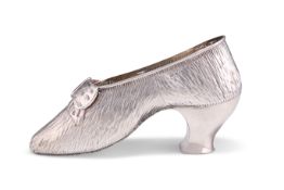 A VICTORIAN SILVER MODEL OF A SHOE