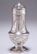 A GEORGE III SILVER BUN-TOP CASTER