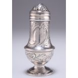 A GEORGE III SILVER BUN-TOP CASTER