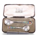 A GEORGE V SET OF TWO SILVER CONDIMENT SPOONS