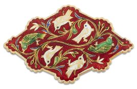 A 19TH CENTURY ENAMEL BROOCH, POSSIBLY INDIAN