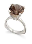 NIELS ERIK FROM - A DANISH SILVER SMOKY QUARTZ DRESS RING