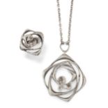 KARL LAINE FOR FINNFEELINGS STEN & LAINE - A FINNISH SILVER ORBITAL PENDANT ON CHAIN AND RING SET