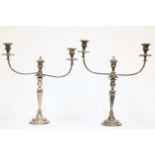 A PAIR OF OLD SHEFFIELD PLATE CANDELABRA