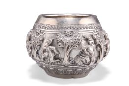 A BURMESE SILVER BOWL