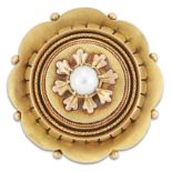 A VICTORIAN SPLIT PEARL BROOCH