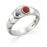 OLE KORTZAU FOR GEORG JENSEN - A DANISH SILVER CORAL RING, no. 362