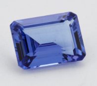 AN OCTAGONAL STEP-CUT TANZANITE, 3.02ct