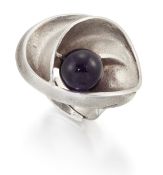 MATTI J. HYVÄRINEN - A FINNISH SILVER AND AMETHYST RING