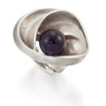 MATTI J. HYVÄRINEN - A FINNISH SILVER AND AMETHYST RING