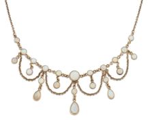 AN EDWARDIAN STYLE OPAL NECKLACE