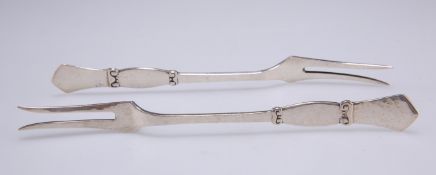 A PAIR OF DANISH STERLING SILVER FORKS