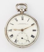 A SILVER POCKET WATCH BY CHARLES PITT