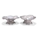 A PAIR OF LATE VICTORIAN SILVER PIERCED BON BON DISHES