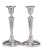 A PAIR OF VICTORIAN SILVER CANDLESTICKS