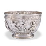 A FINE VICTORIAN SILVER 'TENIERS' BOWL,