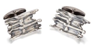 PENTTI SARPANEVA FOR TURUN HOPEA - A PAIR OF FINNISH SILVER CUFFLINKS