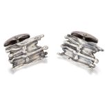 PENTTI SARPANEVA FOR TURUN HOPEA - A PAIR OF FINNISH SILVER CUFFLINKS