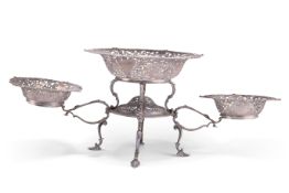 AN EDWARDIAN SILVER EPERGNE