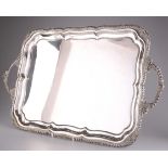 A LARGE 19TH CENTURY SILVER-PLATED SALVER
