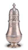 A QUEEN ANNE BRITANNIA STANDARD SILVER SUGAR CASTER