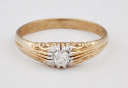 A 9 CARAT GOLD SOLITAIRE DIAMOND RING