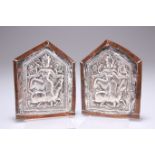 A PAIR OF 19TH CENTURY MIDDLE EASTERN SILVER PLAQUES