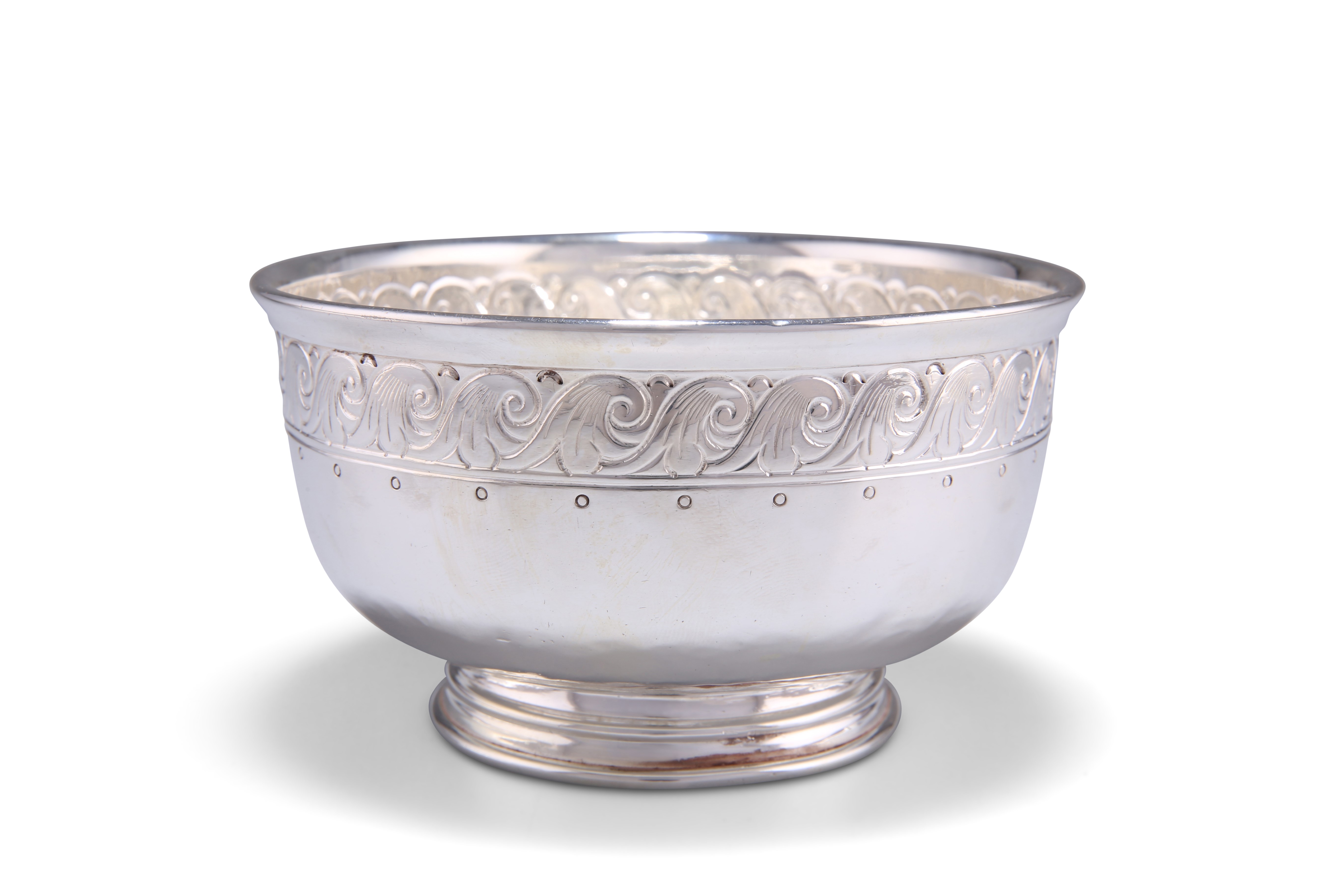 A GEORGE V SILVER CHRISTENING BOWL