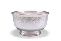 A GEORGE V SILVER CHRISTENING BOWL