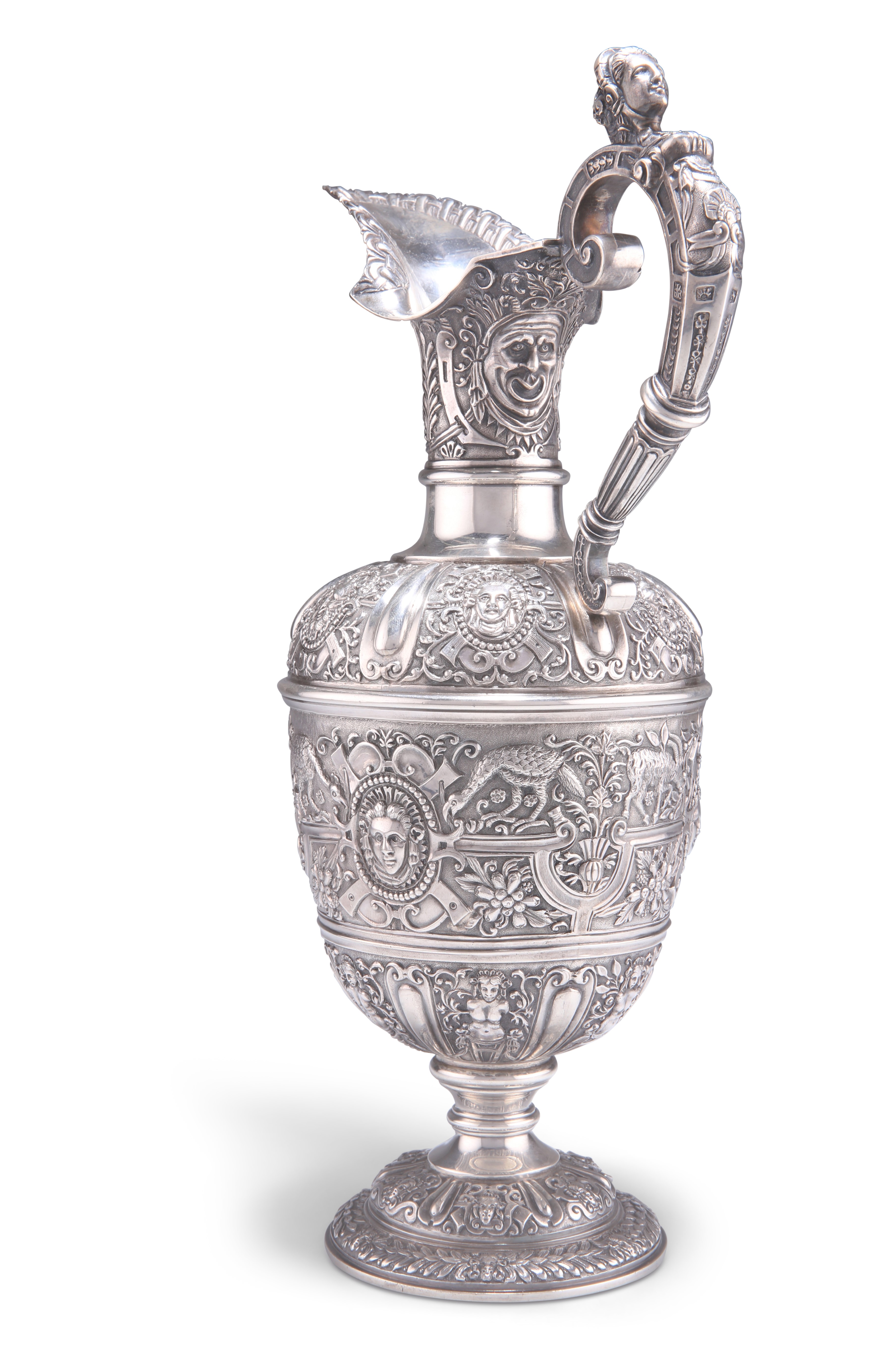 A VICTORIAN SILVER CLARET JUG - Image 3 of 4