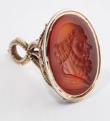 A CARNELIAN INTAGLIO FOB SEAL